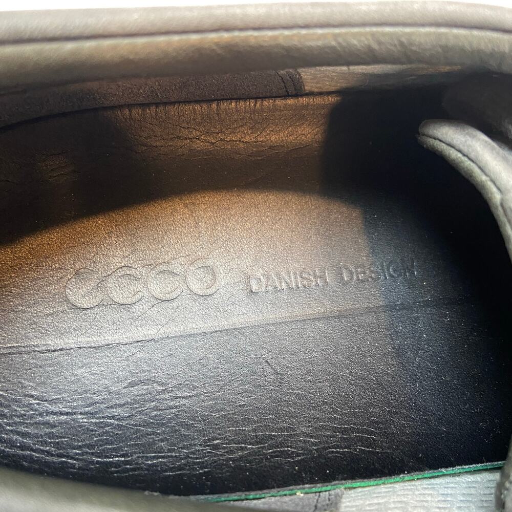 Ecco Men's Gray Casual Lace Up Sneakers Low Top Leather Size 9 - Picture 7 of 9
